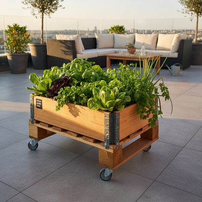 Jardinera de huerto urbano premium